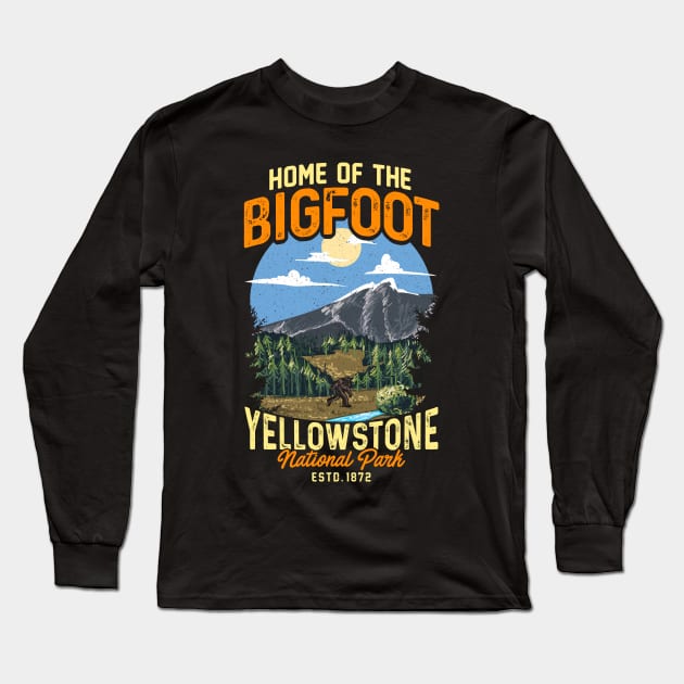 Yellowstone National Park Bigfoot Funny Gift T-Shirt Long Sleeve T-Shirt by Dr_Squirrel